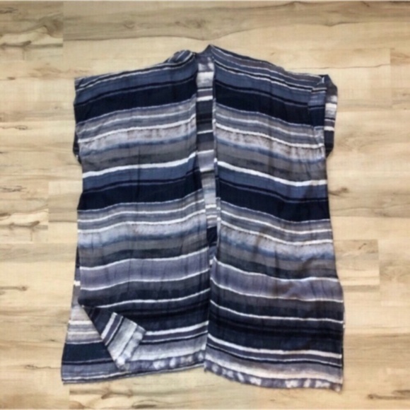 Steve Madden Blue Colourblock Kaftan Shawl Cardigan - Picture 1 of 6